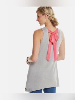 Matilda Jane Gray Tank Top with Coral Accent